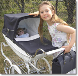 Sienna with her Silver Cross Pram