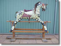 english collinson brothers rocking horse before restoration